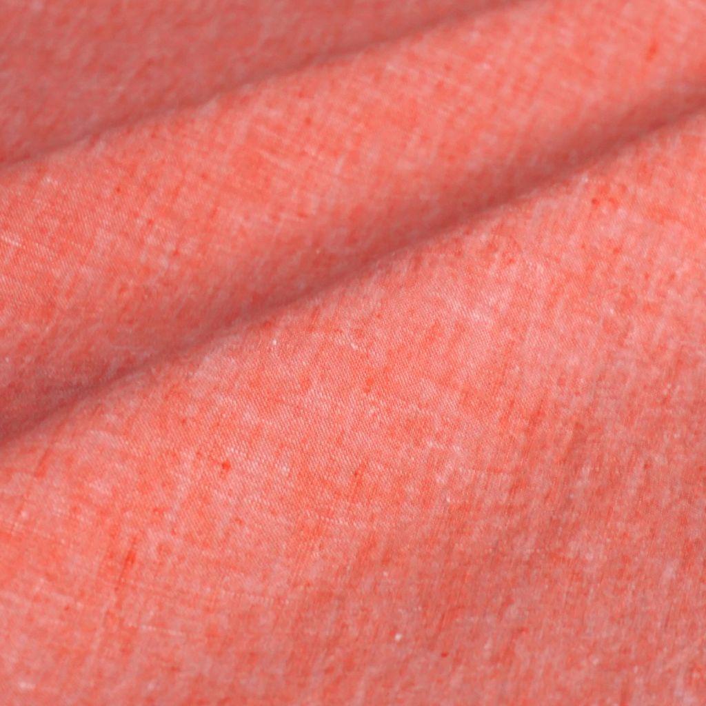 Leinenstoff melange pastell rotorange